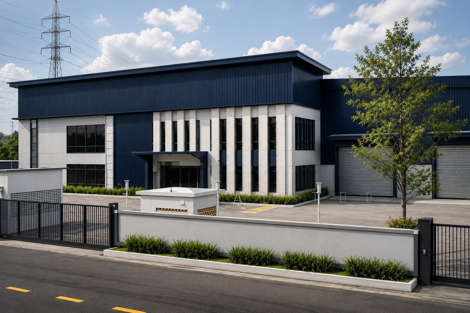 New manufacturing plant exterior
